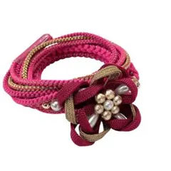 ◎mj-2313　　振袖　帯締め　花飾り付き　丸組　中古品　　2-5