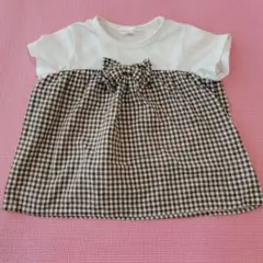 3can4on リボン付きTシャツ 120cm
