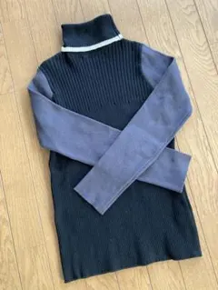 美品、SENSE OF PLACE バイカラータートルコンパクトセーター
