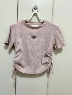《ロジャーアンドロウ》クロップドTシャツ ピンク ラメのサムネイル