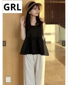 【GRL】 花柄　エンボス　ビスチェ　ブラック　F グレイル【PP122】