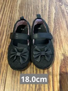 西松屋 リボン付きブラックフォーマルシューズ 18.0cm