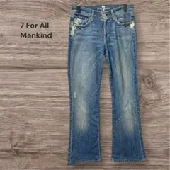 七 for all mankind 喇叭牛仔褲 褲管微喇 28 美國製