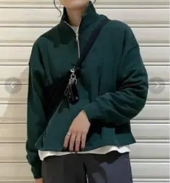 SALE✩.*˚Champion無地 ハーフジップ スエット