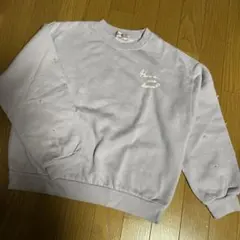 美品！しまむら　リッカニッカ　裏起毛袖パール付きトレーナー