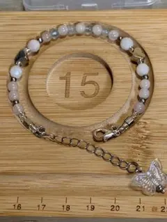 モルガナイト アクアマリン デザインブレスレット メモリーワイヤー 大人可愛い♡