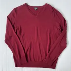 ユニクロ UNIQLO ピュアウール ニットセーター ブルー Lサイズのサムネイル