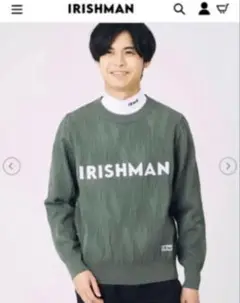 IRISHMAN アイリッシュマン ジャガード クルーネック ニット ゴルフ S