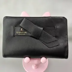 ランバン LANVIN 二つ折り財布 ラペリバース ブラック コンパクト財布
