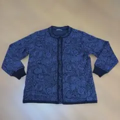 濃いパープル　柄　ニツト　カーディガン　M〜Lサイズ♡