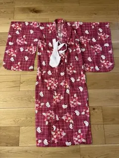 希少★美品 サンリオ ハローキティ 浴衣 着物 ピンク キッズ レトロ 120のサムネイル
