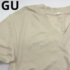 GU Vネック　長袖　トップス　XL アイボリー