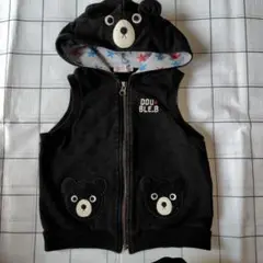 DOUBLE.B クマフード ベスト 100cm