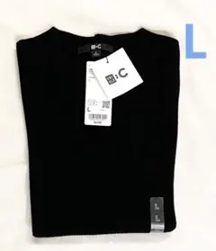 ユニクロC 3Dメリノブレンドリブセーター 黒Lサイズ ユニクロ