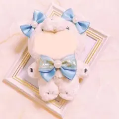 ぬいぐるみ ぬい服 リボン セット ブルーバード×ホワイトエレガント