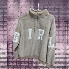 H&M DIVIDED ボアジャケット ハーフジップ ベージュ M