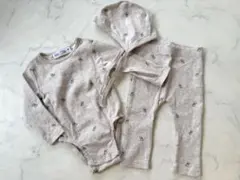 zarababy くまさんロンパース　ボンネット　レギンス　セットアップ　70