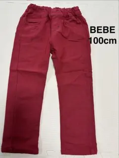 BEBE べべ　ロングパンツ　微起毛　赤　レッド　100 あっまか　長ズボンのサムネイル
