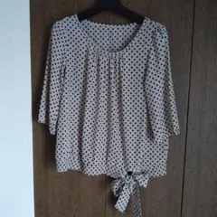 【難あり】【STRAWBERRY-FIELDS】ドット柄七分袖ブラウス