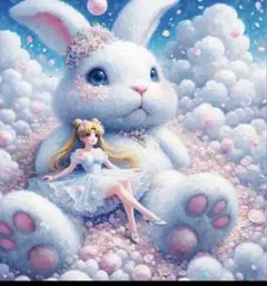 ダイヤモンドアート　女の子　うさぎ　キット　ビーズアート　ぬいぐるみ　キャラ