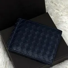 BOTTEGA VENETA イントレチャート マネークリップ ネイビー