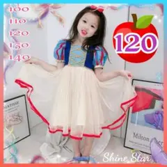 春夏　白雪姫半袖ワンピ キラキラ 120 衣裳 コスチューム 新品未使用