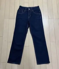 EDWIN ダークブルー ストレートデニム ハイウエスト