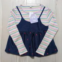 しまむら キャミドッキング ロンT チュニック 130 新品 女の子 ハート