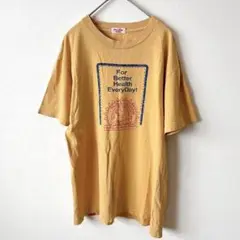 モーニング・カーム　Tシャツ 半袖　カットソー　黄色　トップス　ロゴプリント