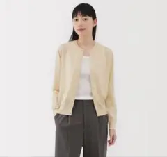 ＵＶカット強撚コットンクルーネックカーディガン