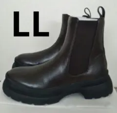 EVOL/イーボル　ラウンドサイドゴアブーツ　ブラウン　LL25-25.5cm