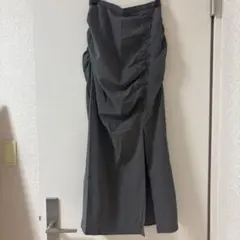 moussy スリット入り　ギャザータイトロングスカート　グレーのサムネイル