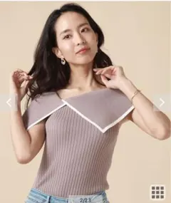 オフショルセーラーノースリニットプルオーバー