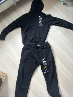 Nike フード付きスウェットセットアップ 黒
