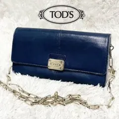 TOD'S トッズ 長財布 ネイビー レディース ショルダーウォレット ゴールドのサムネイル