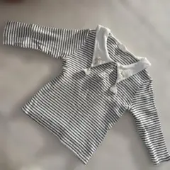 Cottoli 襟付きストライプＴシャツ　80