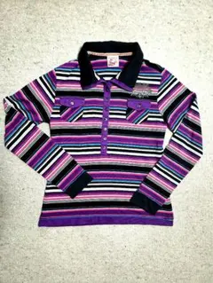 【極美品】♥kissmark Golf ♥ストライプ長袖ポロシャツ　M