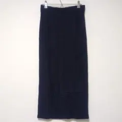 【美品】バナナリパブリック ニットタイトスカート 紺 S 裾メッシュ 透かし編みのサムネイル