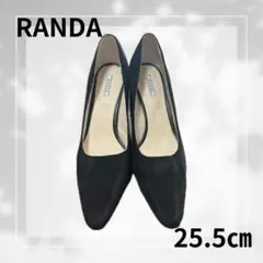 RANDA ランダ パンプス　ハイヒール　ブラック　スエード調　25.5センチ