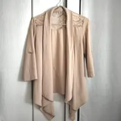 カーディガン ベージュ レース 花 CECIL Mc BEE