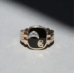t*6様 Gigi Initial onyx ring N 新品未使用 - メルカリ