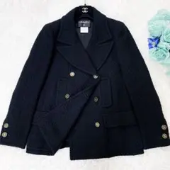 シャネル ヴィンテージ 02A ツイード ブラック コート コート - カシミヤ ツイード、ブラック \u0026 ホワイト \u2014 ファッション