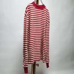 FOG 赤白ストライプ クルーネックカットソー 厚手