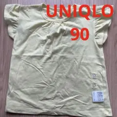 未使用　UNIQLO ベビーフリル袖Tシャツ 90cm イエロー