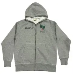 ATHLETA フード付きジップアップ M グレー パーカー