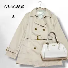 【GLACIER】ハーフ丈トレンチコート/ベージュ/ウエストベルト/綺麗め/秋冬