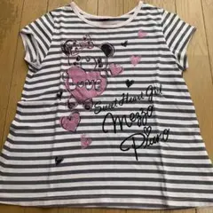 Mezzo Piano ストライプ チュニック Tシャツ