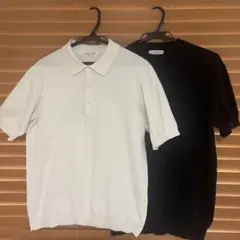ORIHICAニットポロシャツ　ニットTシャツ　2枚SETのサムネイル