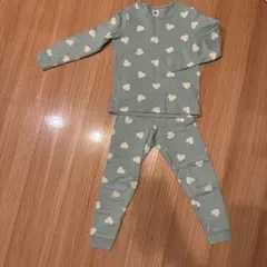 ミントグリーン ハート柄 パジャマ 100cm