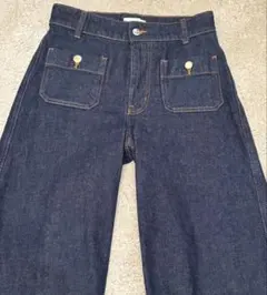 Ｈ＆Ｍ　ワイドハイアンクルデニム　ダークデニムブルー